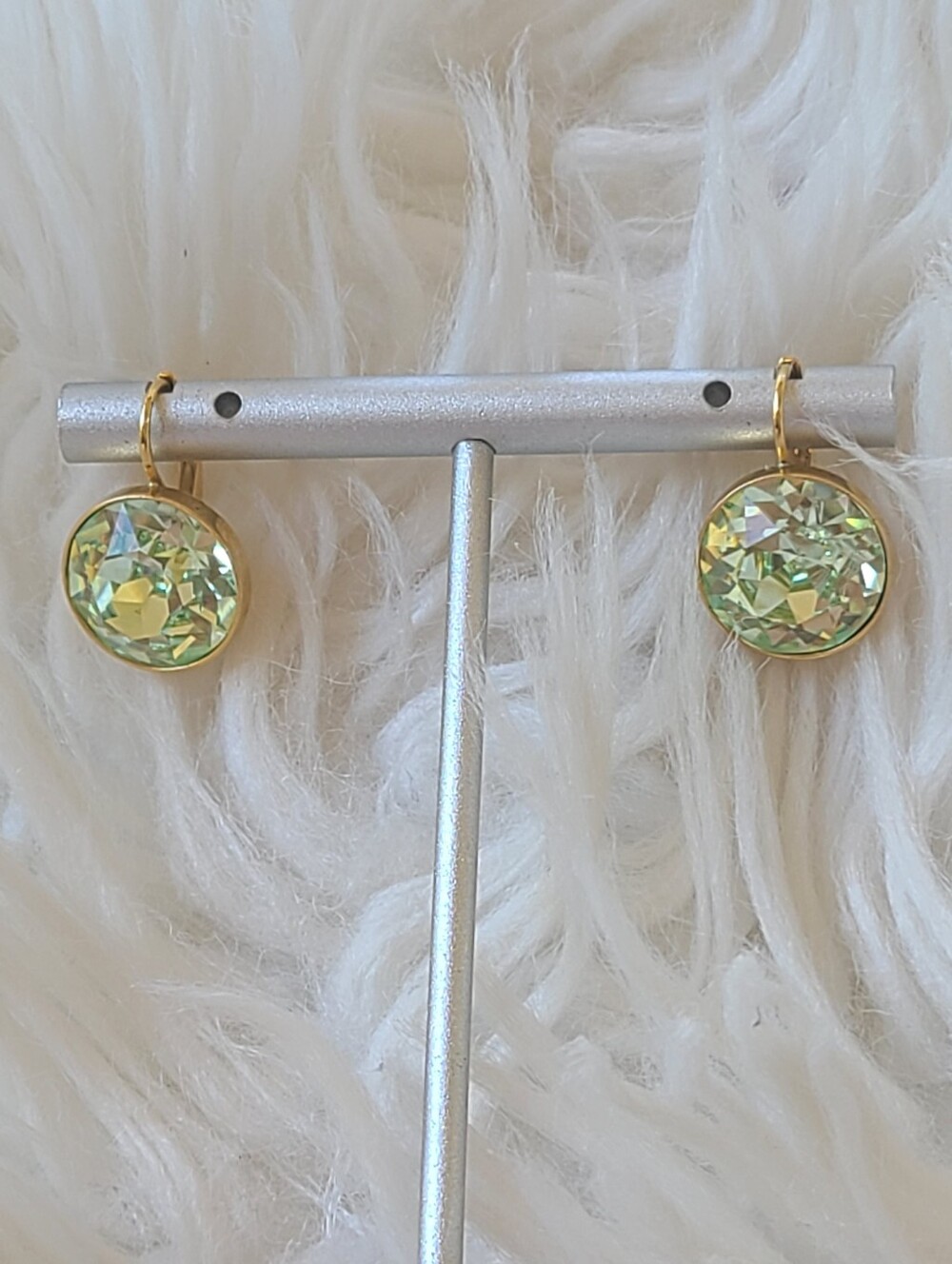 Swarovski Crystal Large Bella Green Earrings- Great Condition